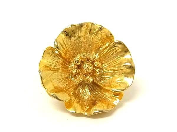 極美品 KENZO ケンゾー フラワー 花 ピンブローチ ピンバッジ アクセサリー レディース ゴールド系 DG2275