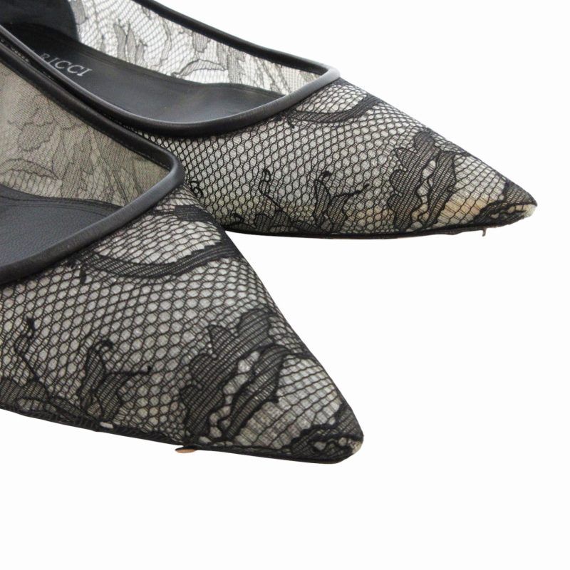 NINA RICCI レースフラットパンプス ニナリッチ NINA RICCI パンプス フラットシューズ ポインテッド