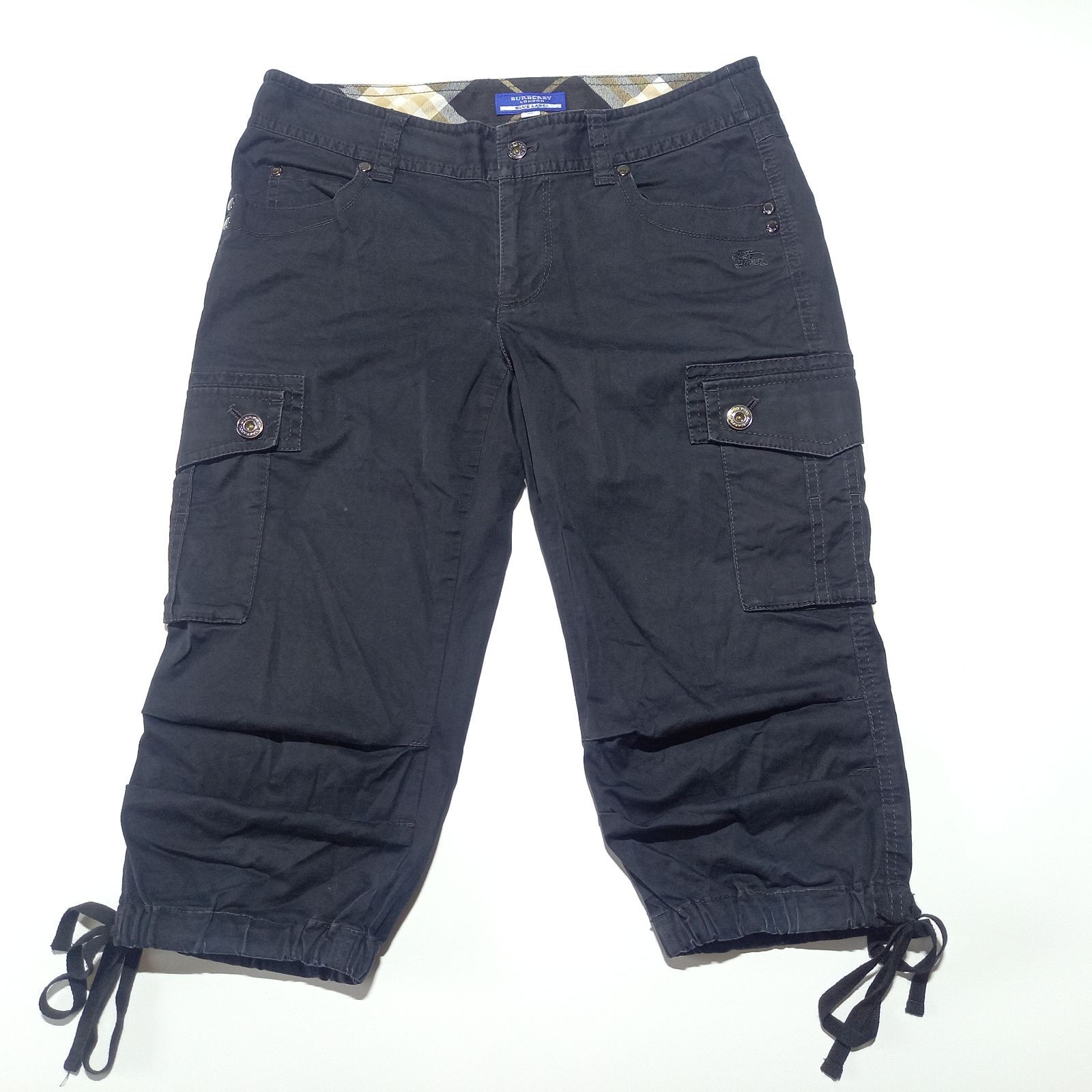 バーバリー ブルーレーベル ノバチェック カーゴパンツ ブラック 黒 38