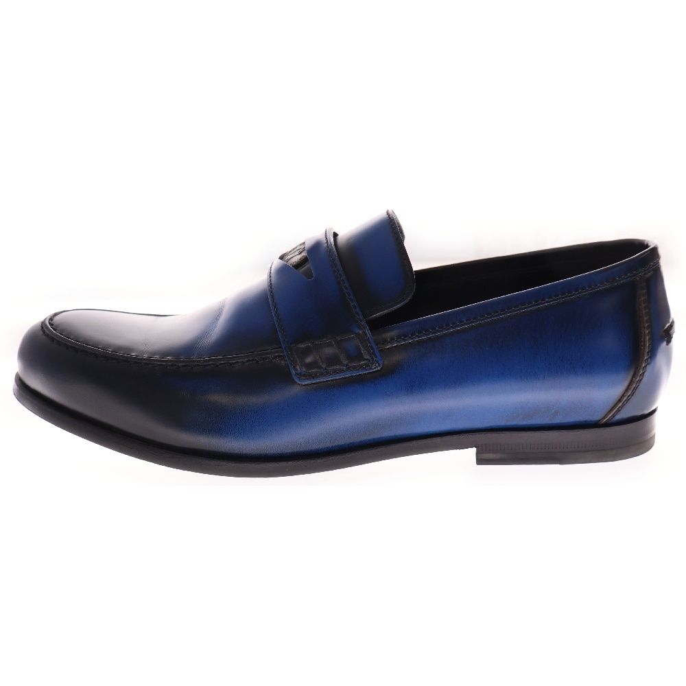 JIMMY CHOO (ジミーチュウ) DARBLAY SEA BLUE レザー ペニーローファー  