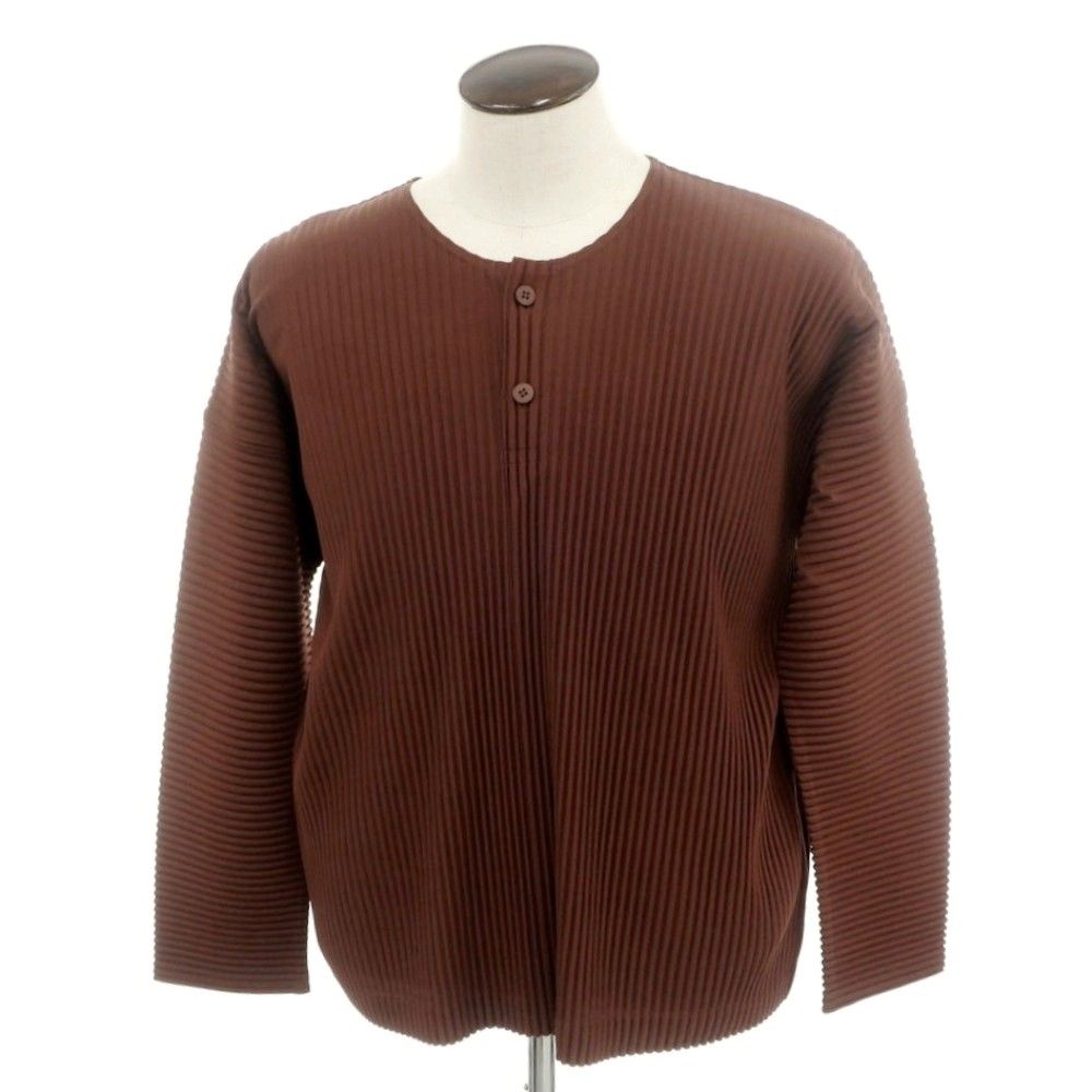 HOMME PLISSÉ ISSEY MIYAKE ブラウンカットソー 5部丈袖