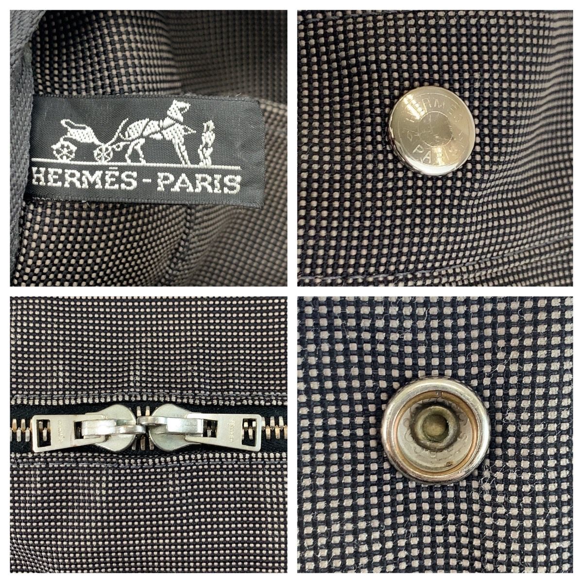 HERMES エルメス エールライン グレー シルバー金具 ポリアミド