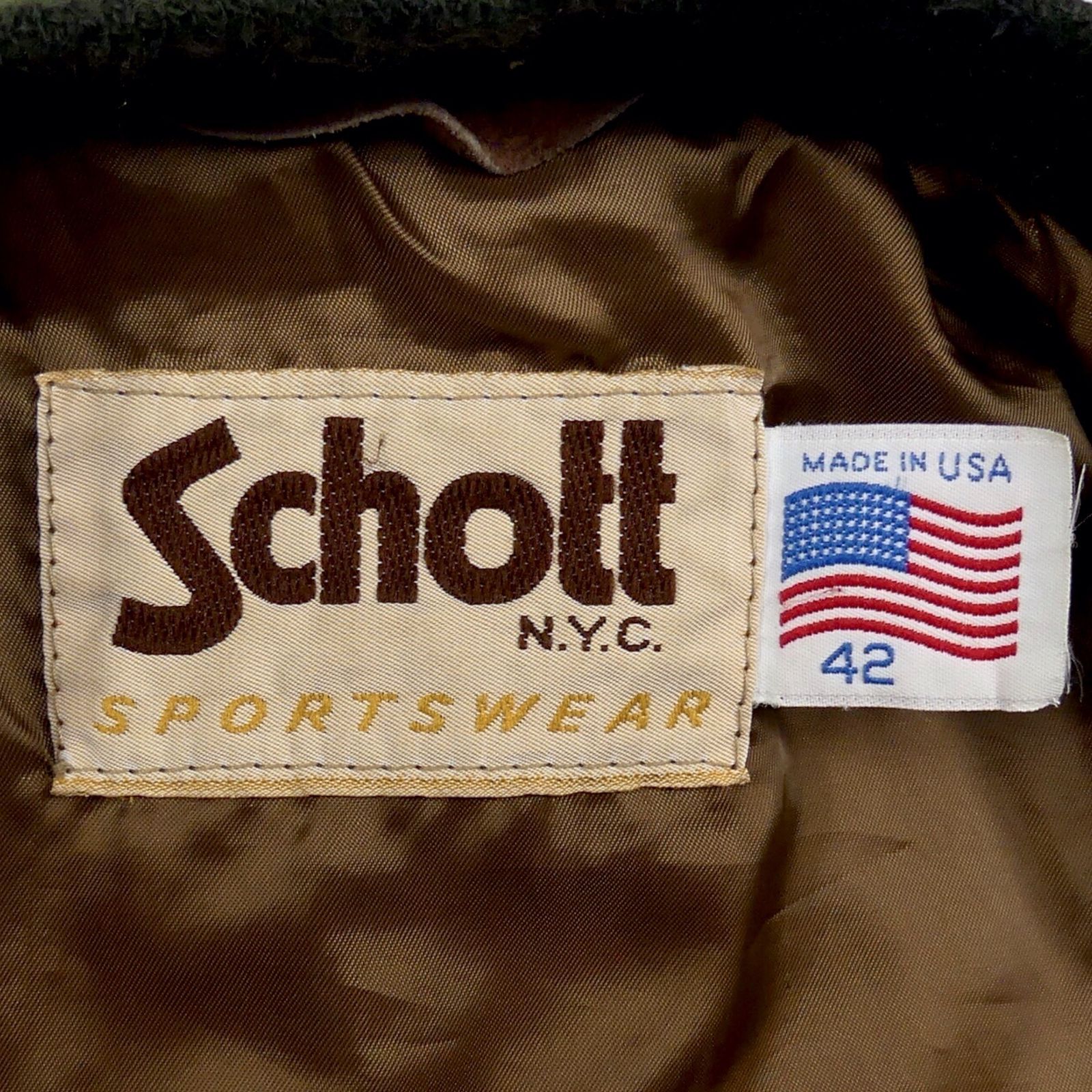 ☆USA製 ショット スエード ボンバージャケット ヴィンテージ 42☆ Schott ショット USA製 フライトジャケットXL スエード 42