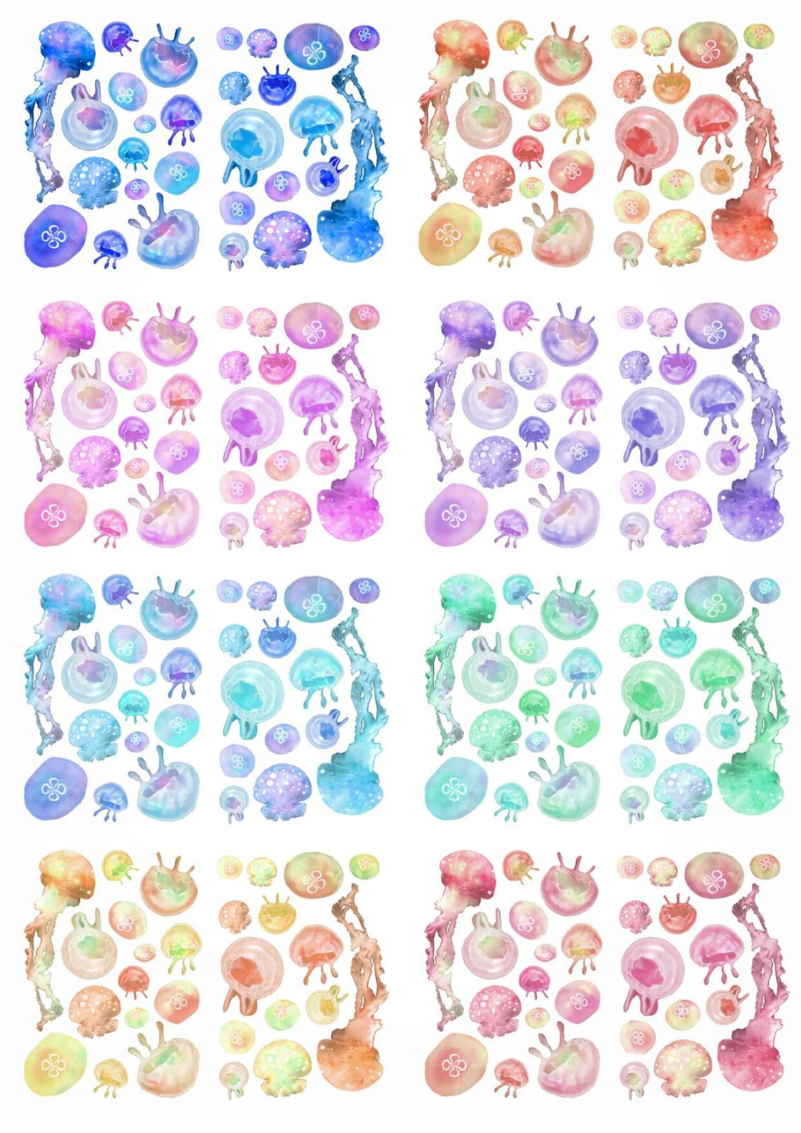 12】クラゲシールまとめ買い8色セット - メルカリ