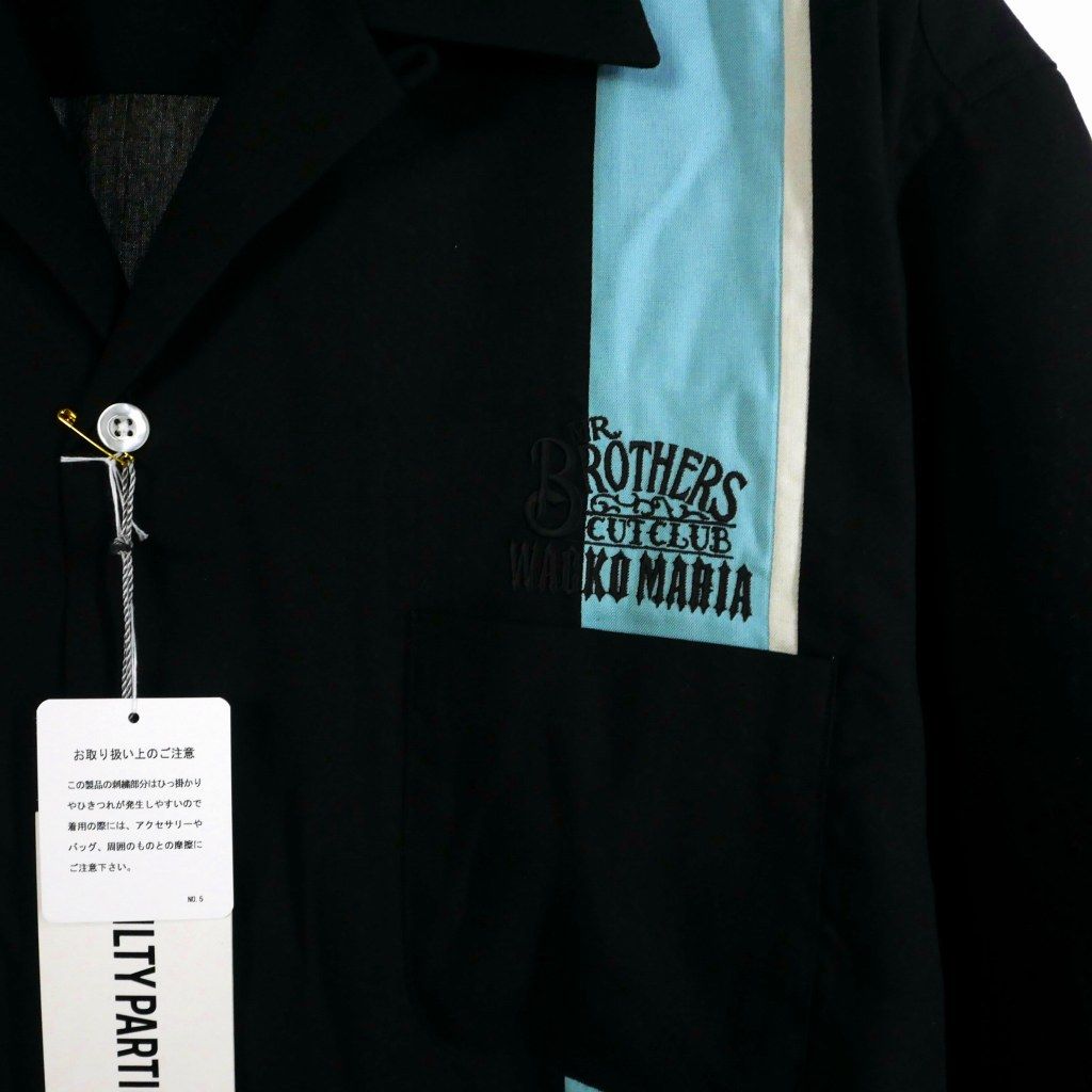ミスターブラザーズ × ワコマリア 50'S SHIRT L/S ブラック MR BROTHERS CUT CLUB | 50'S SHIRT L/S #BLACK [MBCC-WM-OC02