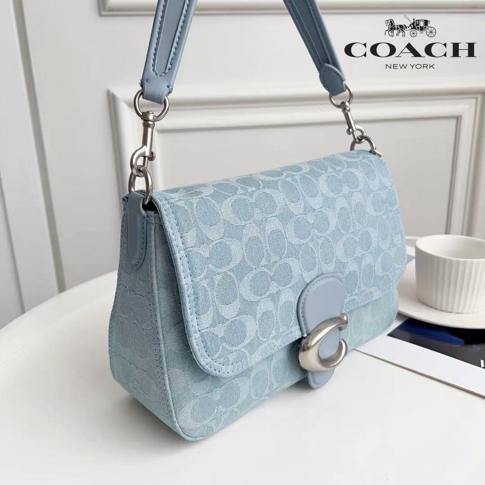 COACH コーチバッグ CJ854 ソフト タビーショルダーバッグ シグネチャーデニム ハンドバッグ 手提げバッグ レディース クロスボディー  アウトレット品 R111 - メルカリ