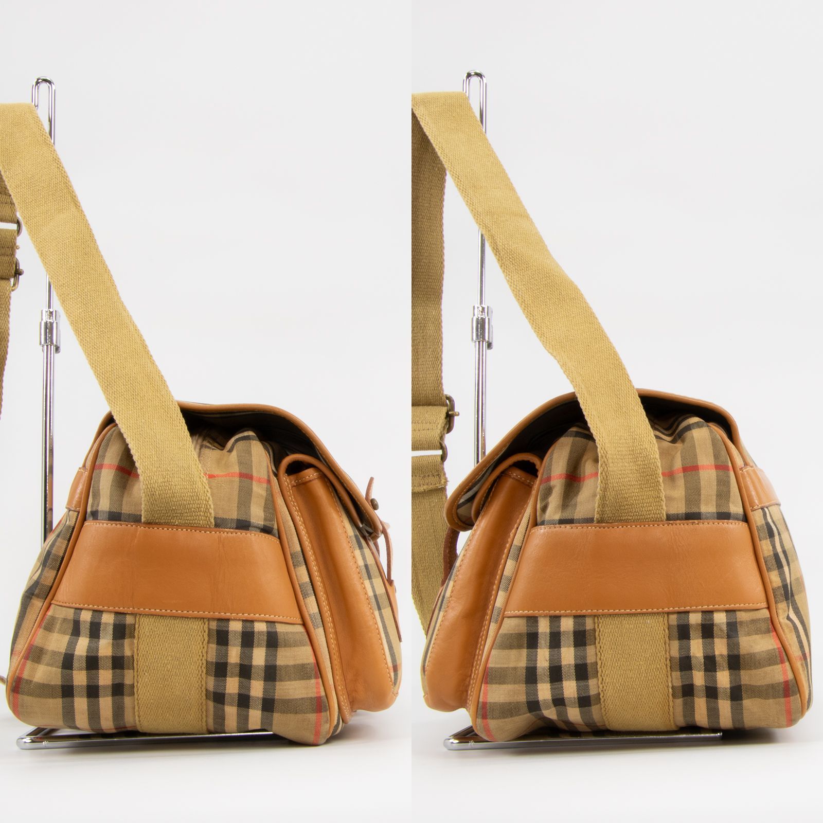 BURBERRY ショルダーバッグ キャンバス ナチュラル/ブラウン BURBERRY - 新品 バーバリー BURBERRY ショルダーバッグ ミニ
