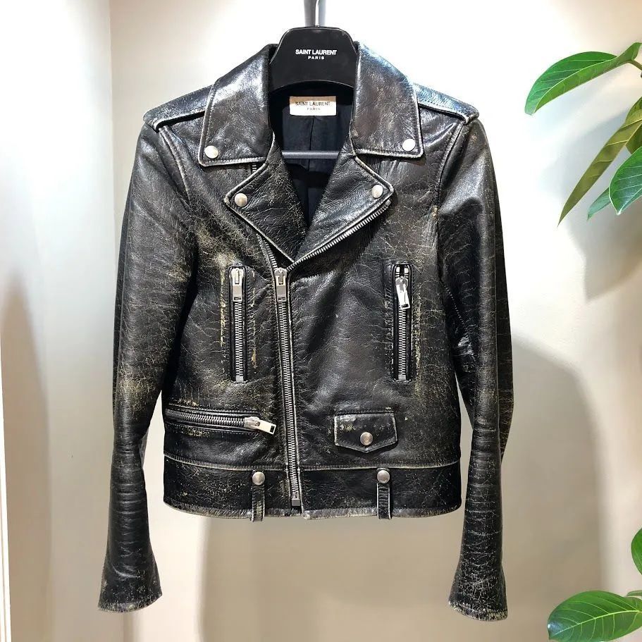 saint laurent parisライダースジャケット ブラッドラスター 