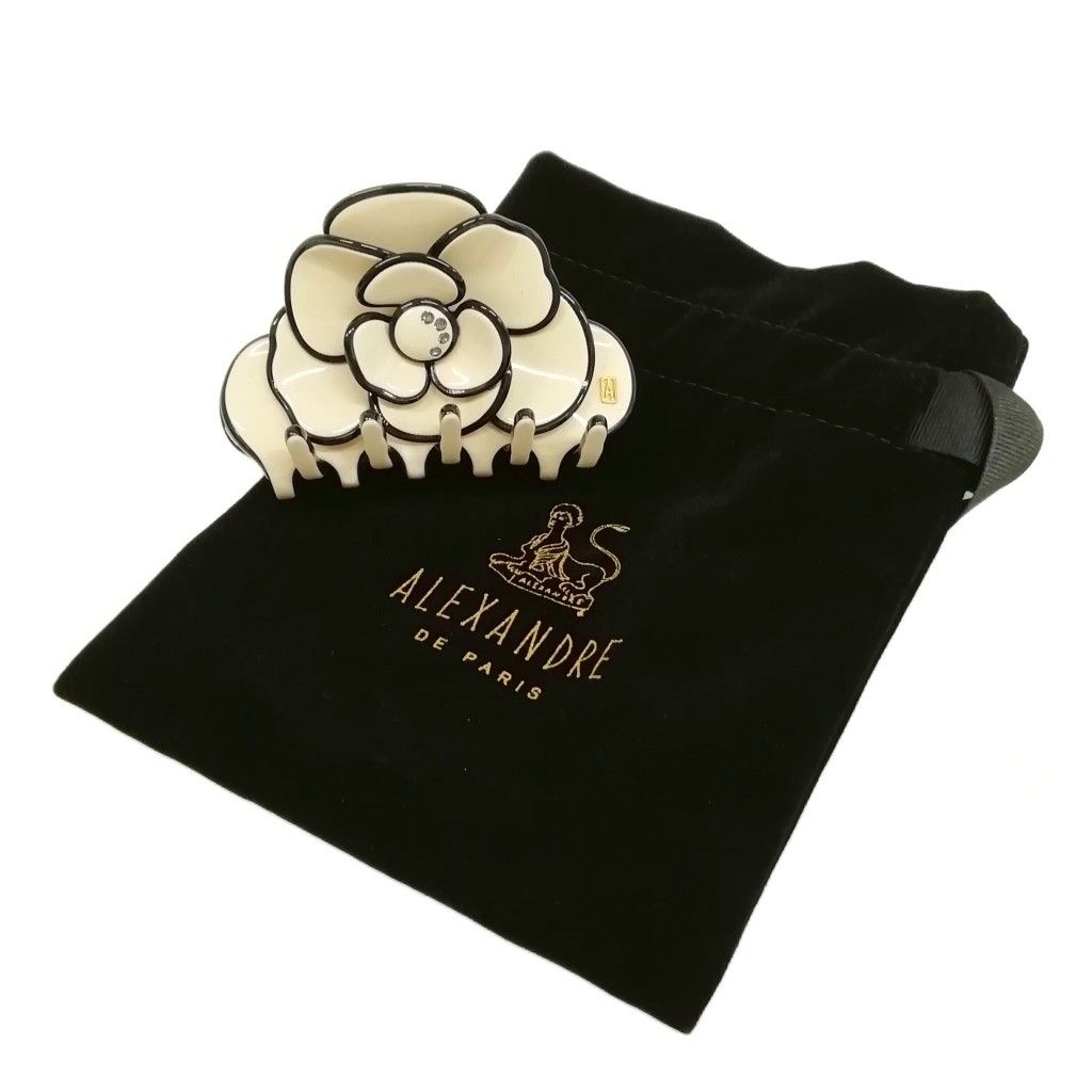 美品　アレクサンドル ドゥ パリ　カメリアシリーズ　ヘアクリップ　ピンク アレクサンドルドゥパリ Alexandre De Paris CAMELIAS CLIP