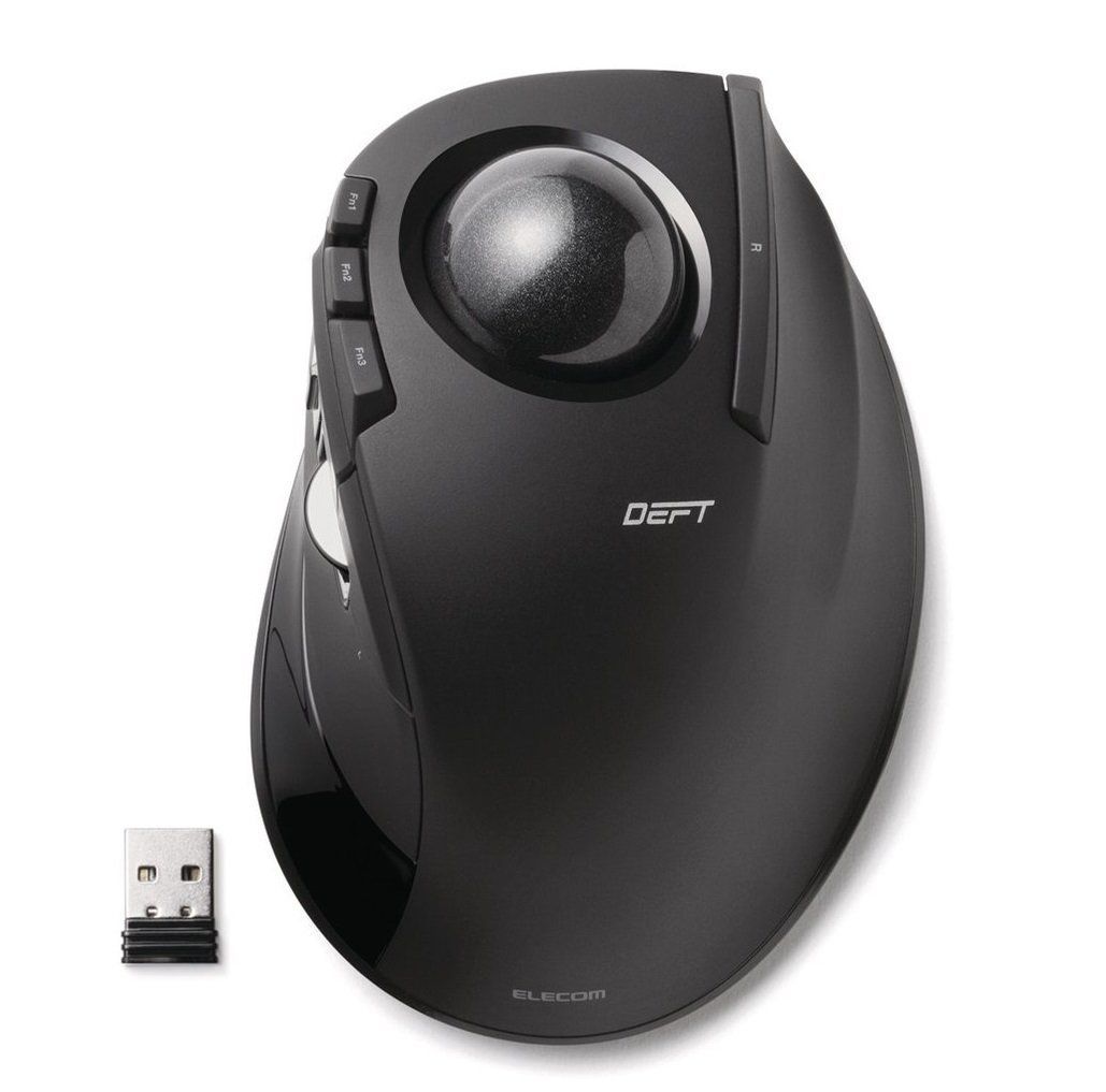 人差し指用 8ボタン トラックボール (レシーバー付属) ブラック ワイヤレス マウス M-DT2DRBK エレコム
