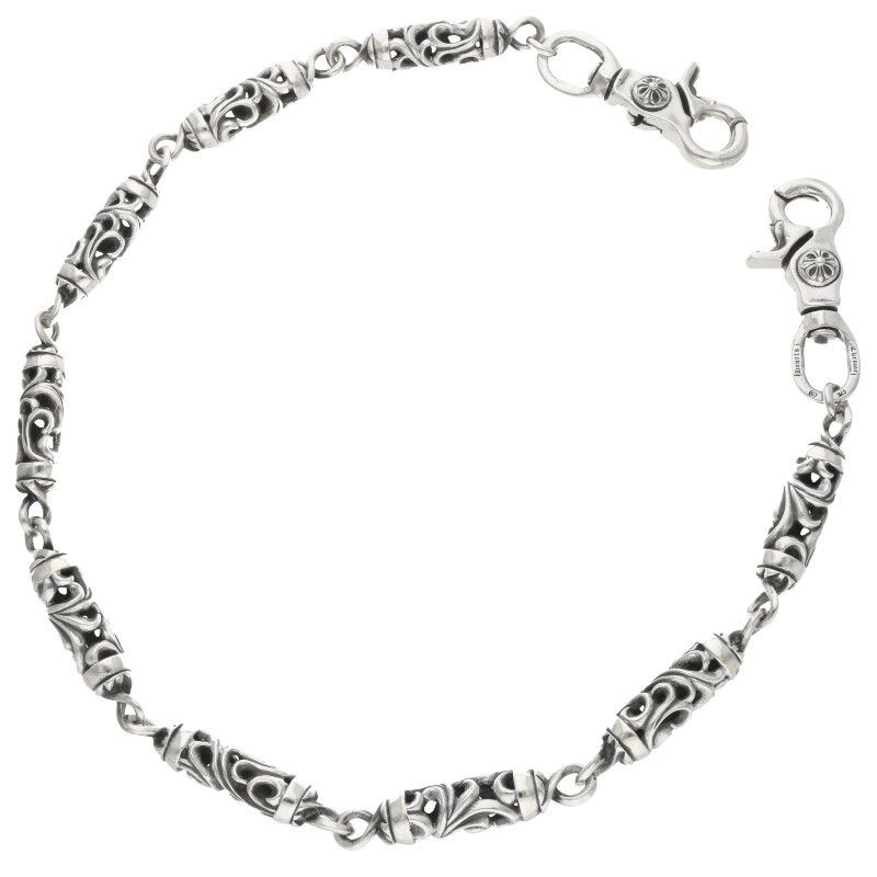 【美品】クロムハーツ 9LINKローラーウォレットチェーン　ロング クロムハーツ ROLLER LONG-T/2クリップ9LINKロングローラー シルバー