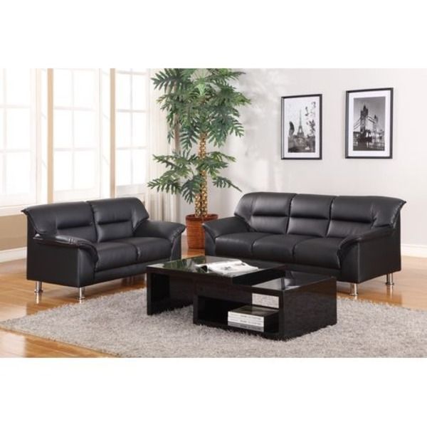 ソファ　シンプル　2人掛け　ブラック シンプルモダンシリーズ ブラック ソファ 2人掛け : LANRAN