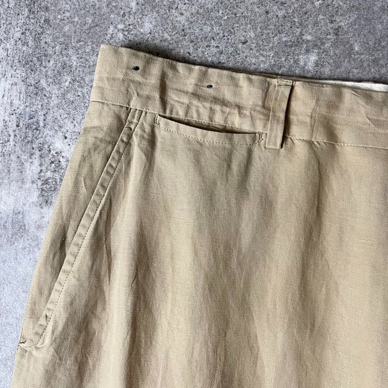 90s POLO RALPH LAUREN ノータック リネン シルク スラックス パンツ
