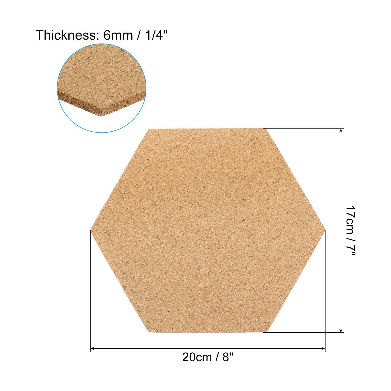 PATIKIL 20 x 17 cm 6 mm 厚いコルクボードタイル 8個入り 自己接着