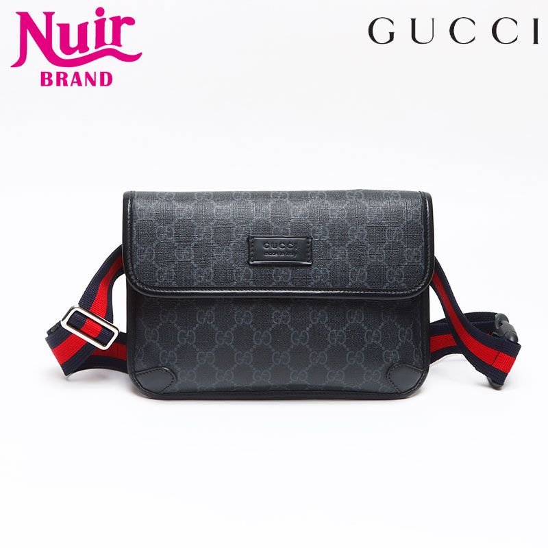 GUCCI グッチ ウエストバッグ GGスプリーム ウェブラインストラップ ウェビングライン