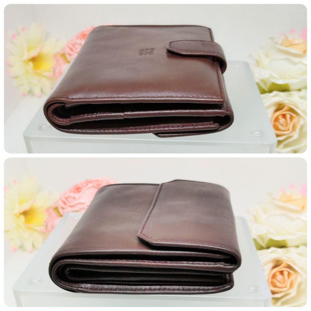 ✨美品✨✨肌触りの良いロエベ折財布 ブラウン - メルカリ 