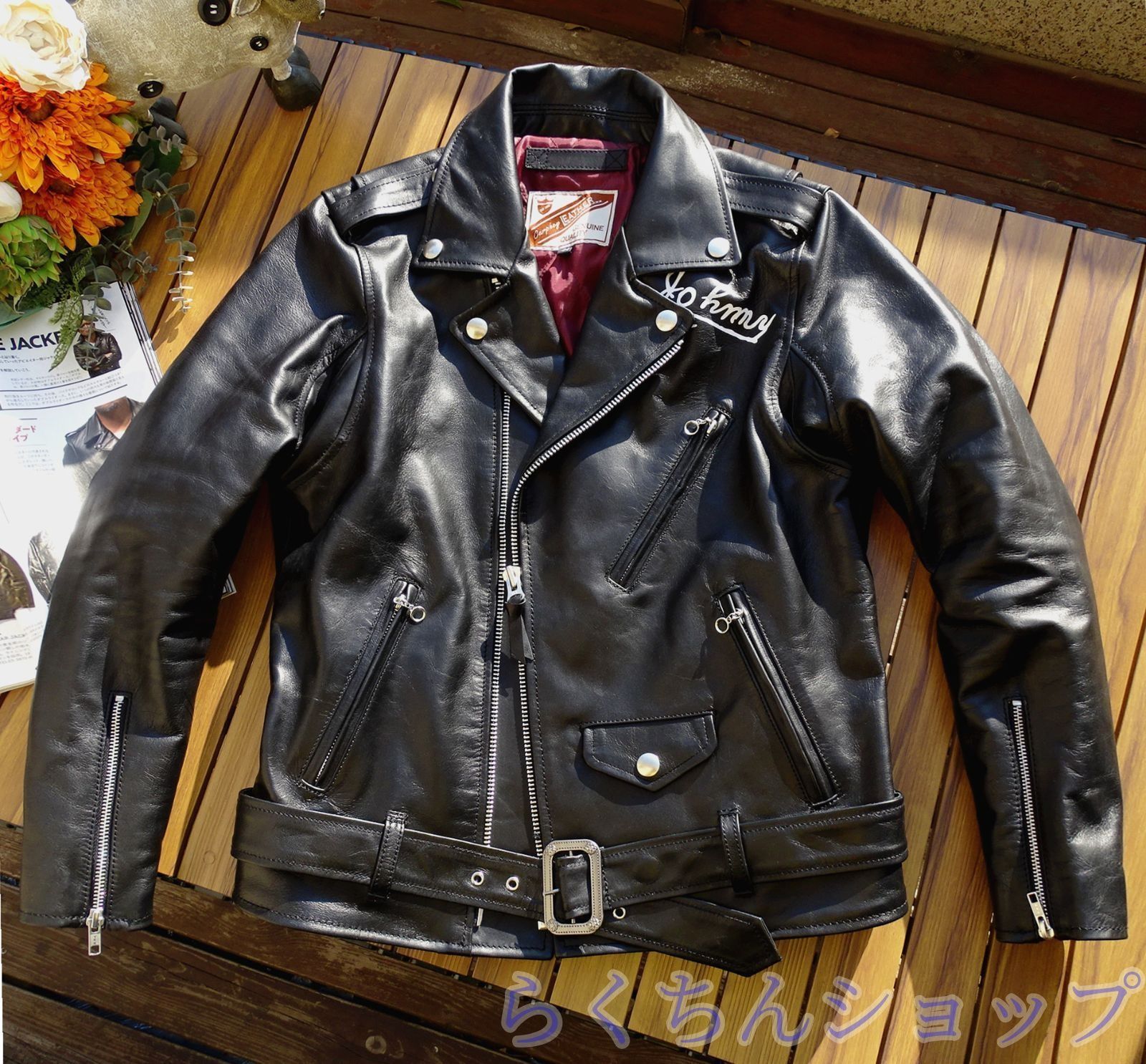 羊革  レザージャケット 本革 ライダース メンズファッション 革ジャン アメカジ 植鞣し羊革