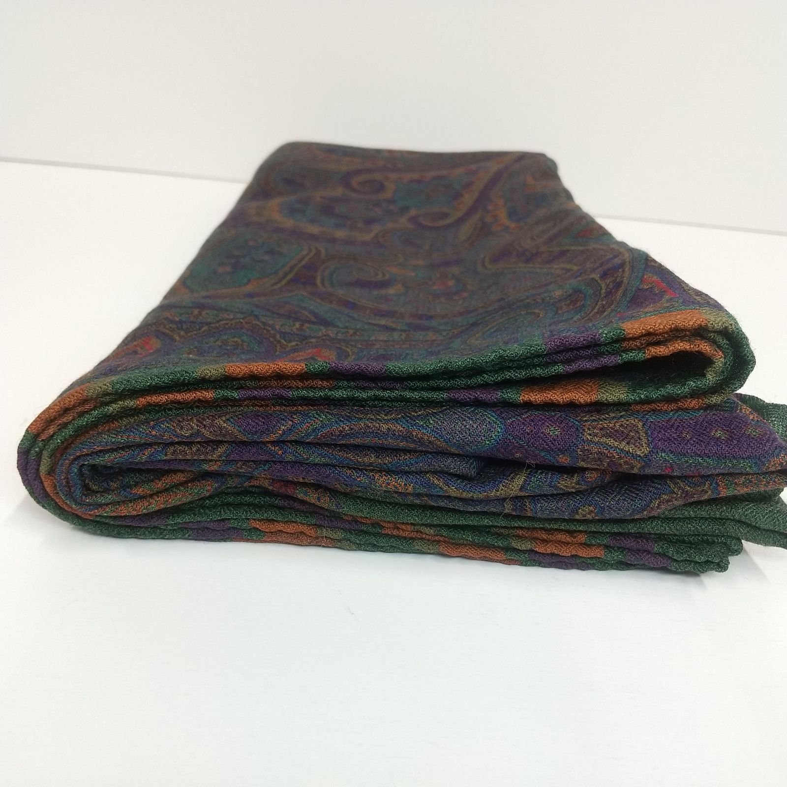 【美品】ETRO スカーフ　ショール　ペイズリー　大判　ウール　シルク ETRO エトロ ペイズリー 大判 ストール スカーフ シルク/ウール