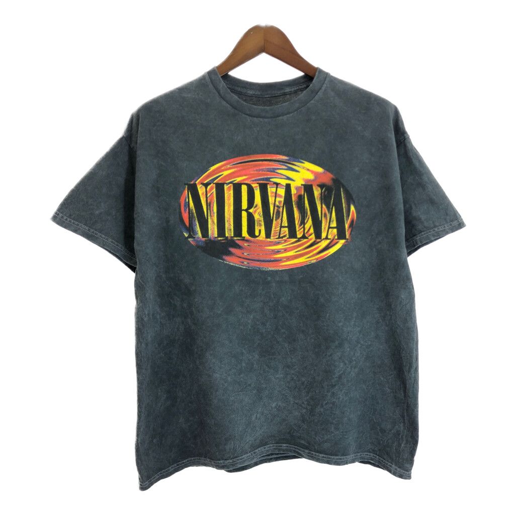 NIRVANA ニルヴァーナ 半袖Ｔシャツ バンド ブラック メンズ XL 古着 U2121