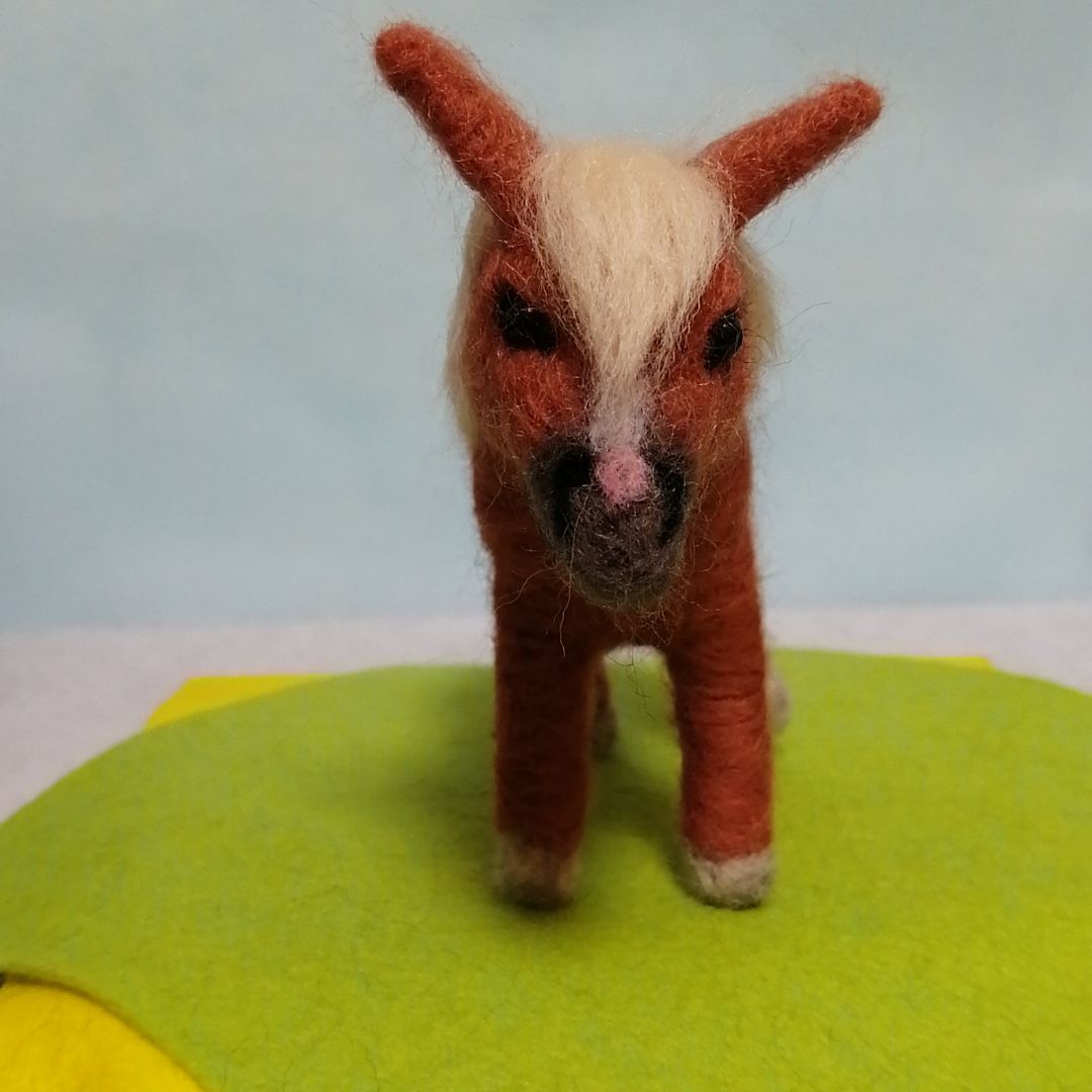 サラブレッドコレクション バビット】羊毛フェルト馬 栗毛馬 羊毛