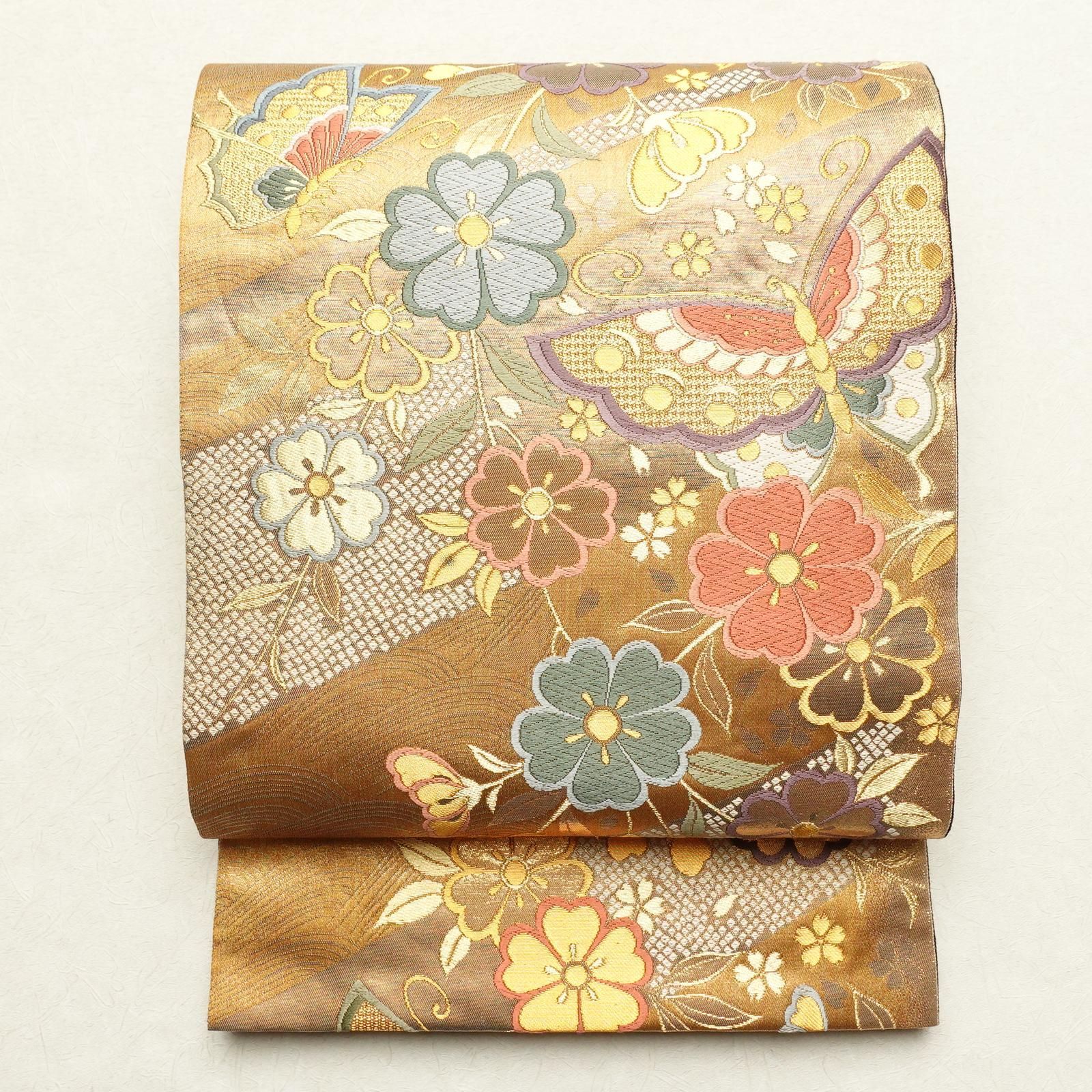 千總謹製 落款入 振袖 「誰が袖好み」仮絵羽 未仕立て品 刺繍 金駒