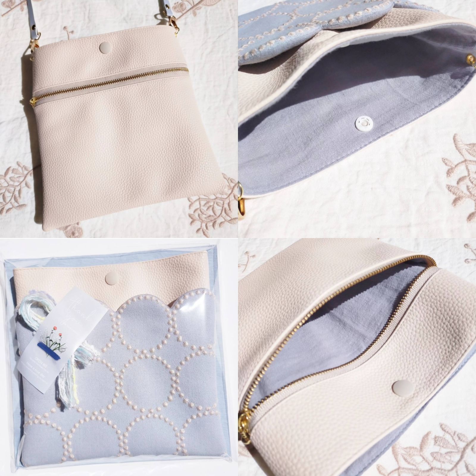 スマホショルダー】ミナペルホネン タンバリン ライトベージュ