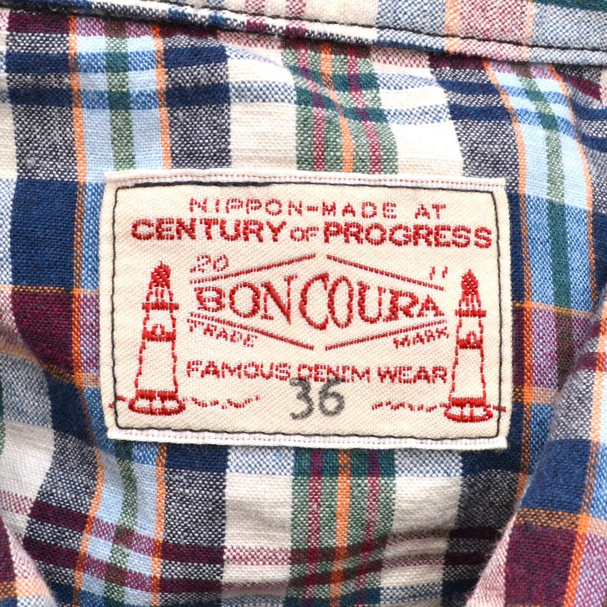 BONCOURA ボンクラ スウィングトップ マドラスチェック ジャケット 36 