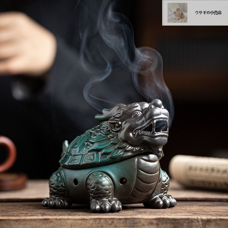 香炉　線香立　置物　器　龍 縁起物 龍お香立て 香皿 仏壇用皿 香炉 線香皿 香立 お線香立 横