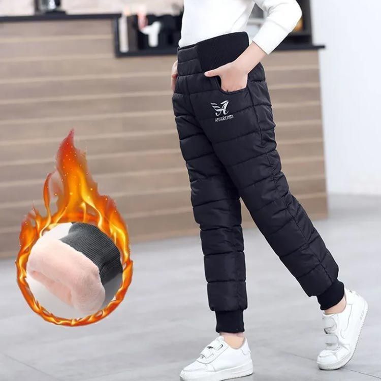 中綿パンツ キッズ ダウン風 ベビー 子供服 防寒 雪除け 裏起毛 中綿 ジョガーパンツ スノーパンツ 男の子 女の子 ボトムス ウェストゴム ズボン パンツ スノーウェア スキーウェア 無地 雪遊び dongdong12446