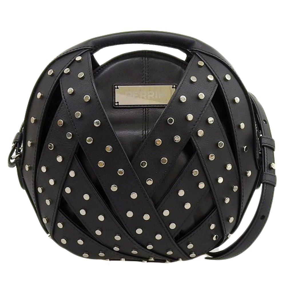 美品 ペランパリ PERRIN PARIS 2018年 ル プチ パニエ スタッズ レザー 