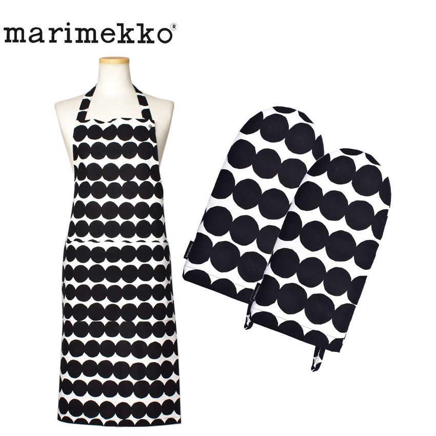 マリメッコ キッチンセット 71708 キッチンテキスタイルセット MARIMEKKO 01.ラシィマット×ブラック 品番 7403-0122