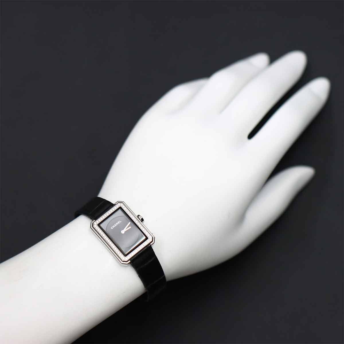 シャネル CHANEL ボーイフレンド H4883 ダイヤベゼル レディース 腕時計 ブラック クォーツ ウォッチ Boy Friend 90281702 シャネル CHANEL ボーイフレンド H4883 ダイヤベゼル レディース