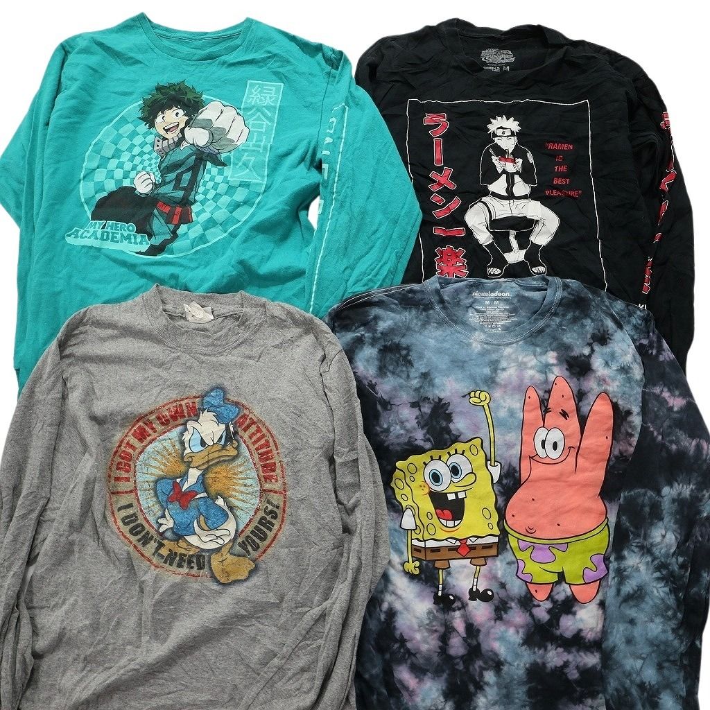 古着卸 まとめ売り キャラクター 長袖Tシャツ 16枚セット (メンズ M ⁄L