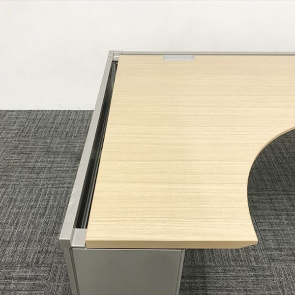 L字デスク 左ラウンド インクルード 引出し無 オフィスデスク W1600 イトーキ ファインウォールナットL