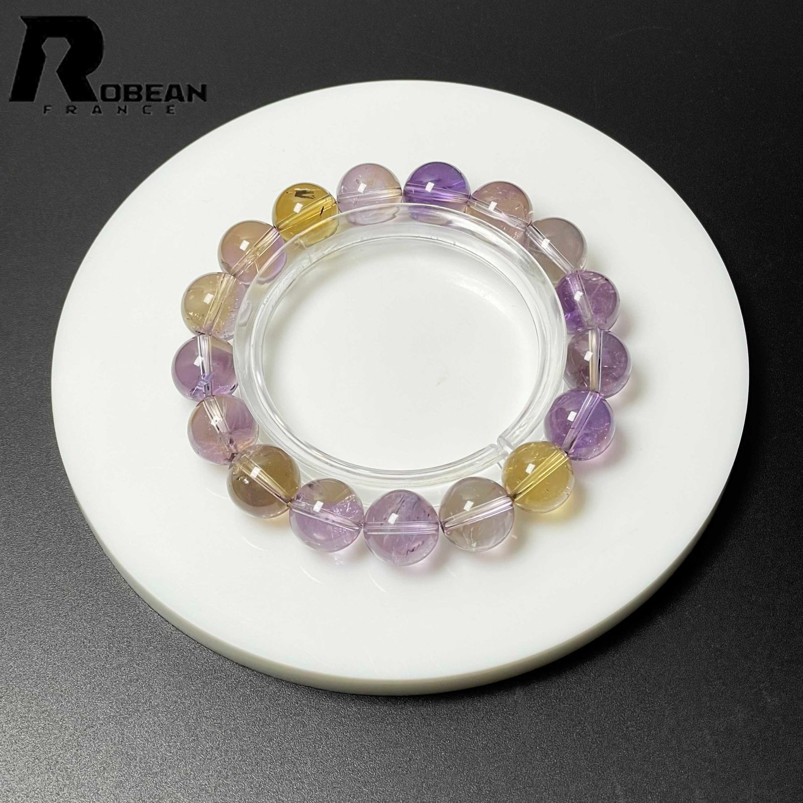 レア EU製 定価14万円ROBEAN・両色アメトリンパワーストーン ブレスレット 天然石 プレゼント2  ギフト 11.6-12mm M0512204