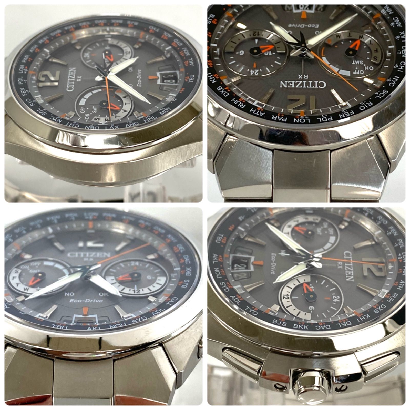 【数量限定SALE】シチズン CITIZEN アテッサ サテライトウェーブ F900-T024220 クロノグラフ チタン GPS 電波 腕時計 純正クロコベルト 箱, 保証書等付 ho-1 アテッサ