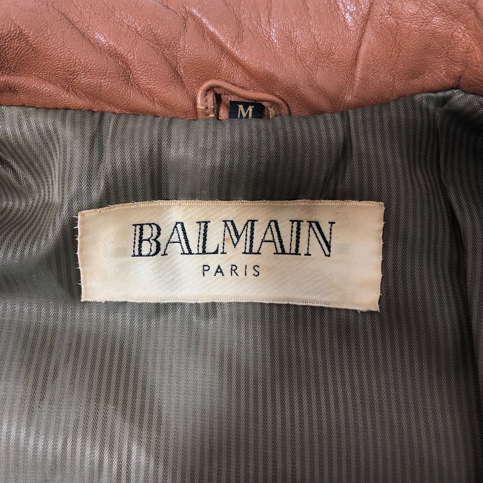 M1129-38-3 BALMAIN バルマン 革ジャン レザー ジャケット 羊革