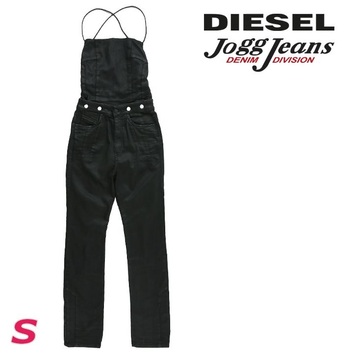 ♥ ディーゼル DIESEL 2way サロペットパンツ レディース コーティング加工 美ストレッチ スウェットデニム ジョグジーンズ D-SLING-SP-NE