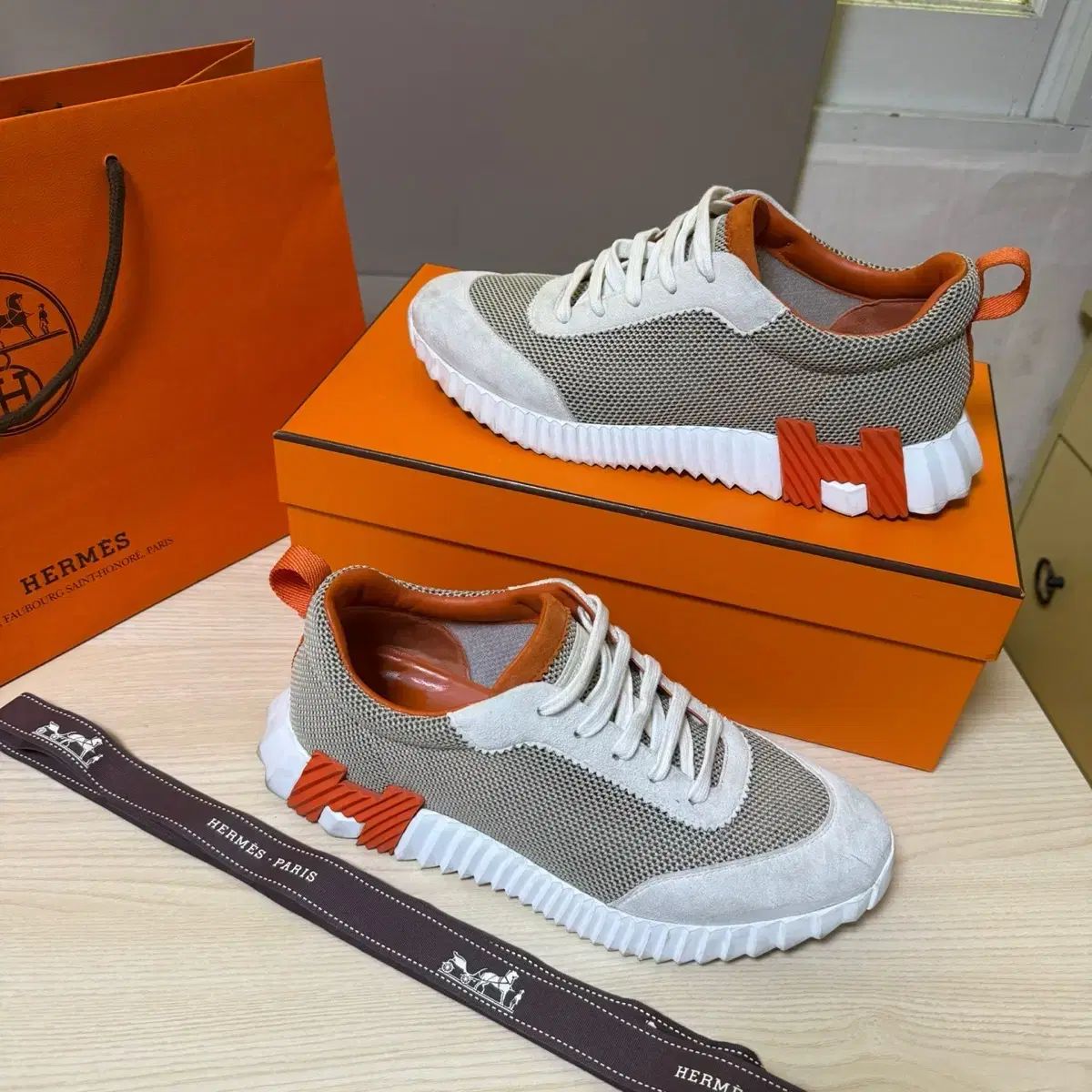 41 HERMES エルメス バウンシング メッシュ スニーカーズ