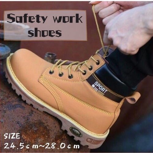 【26.5cm（EU43）】安全靴 イエローブーツ ワークブーツ メンズ ブーツ