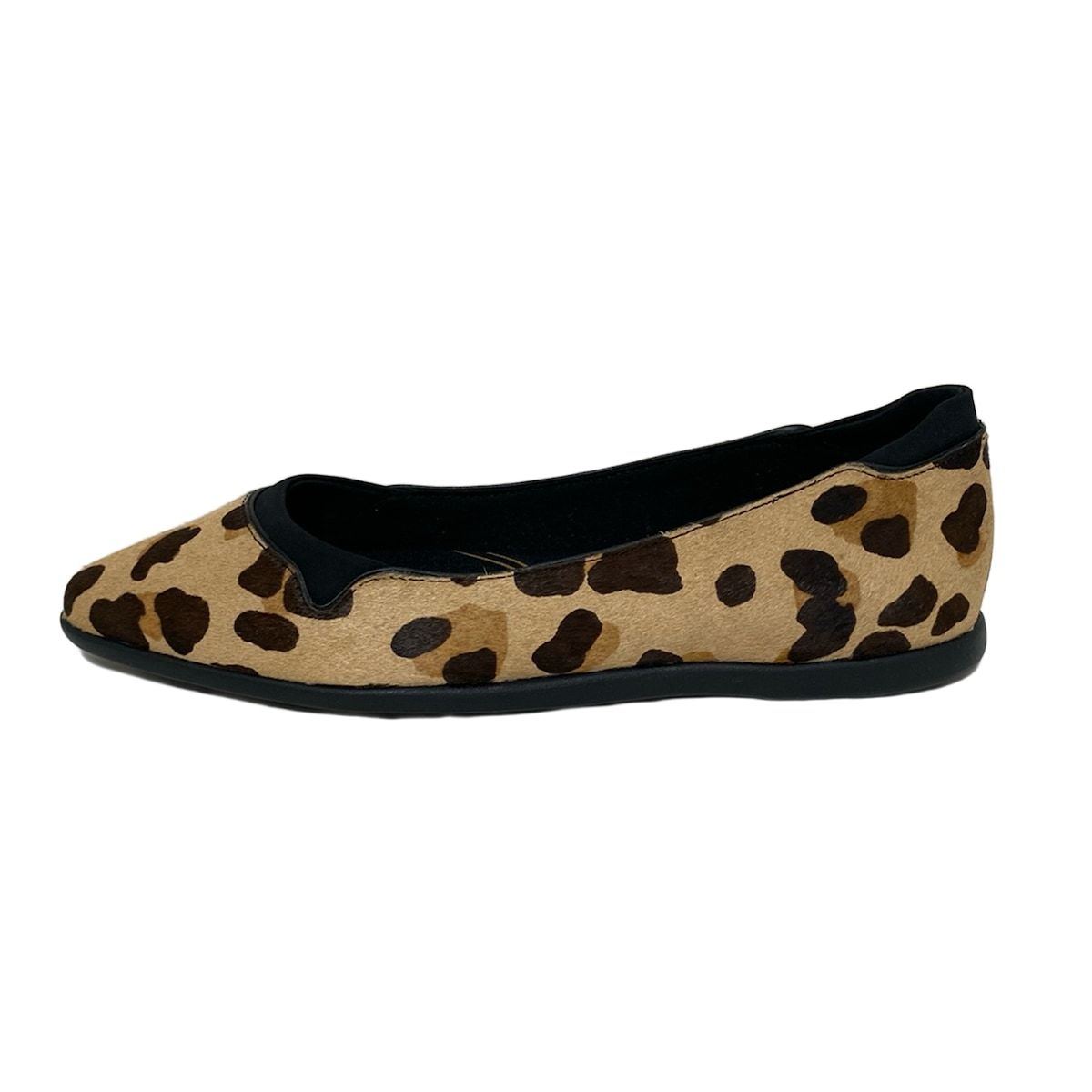 COLE HAAN コールハーン フラットシューズ 6 1|2B レディース - ベージュ×ダークブラウン×ライトブラウン 豹柄