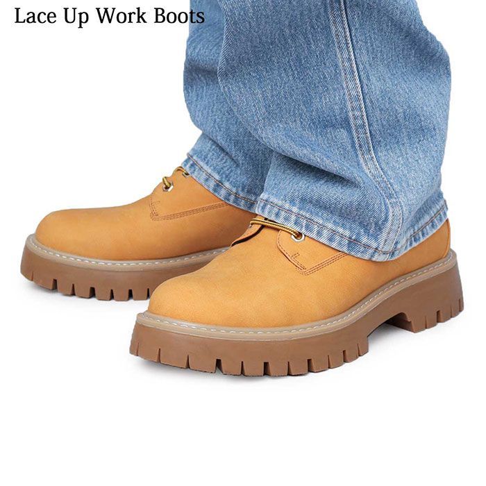 ☆ Lサイズ(27.0-27.5cm) ☆ glabella LACE UP WORK BOOTS glabella グラベラ ブーツ メンズ glbb308 ワークブーツ レースアップブーツ メンズブーツ カジュアルブーツ 厚底ブーツ ショートブーツ 厚底
