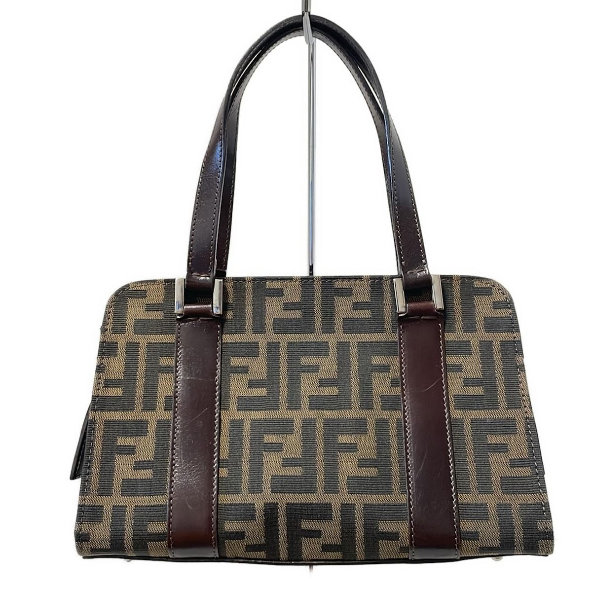 FENDI(フェンディ) ハンドバッグ ズッカ柄 ベージュ×ダーク