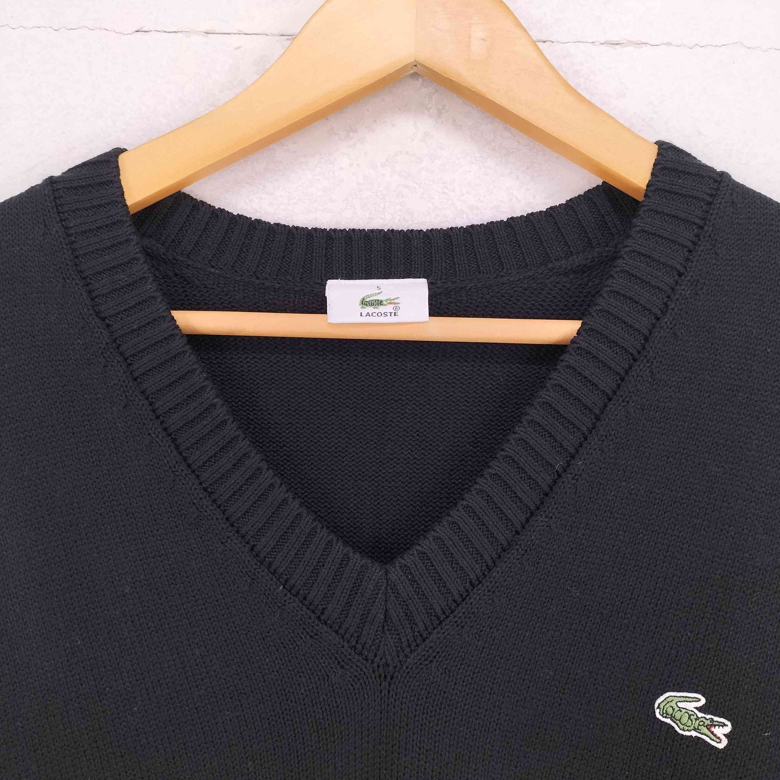 LACOSTE　ラコステ　ニットベスト　刺繡ロゴ　メンズXXL　BASI.S.A