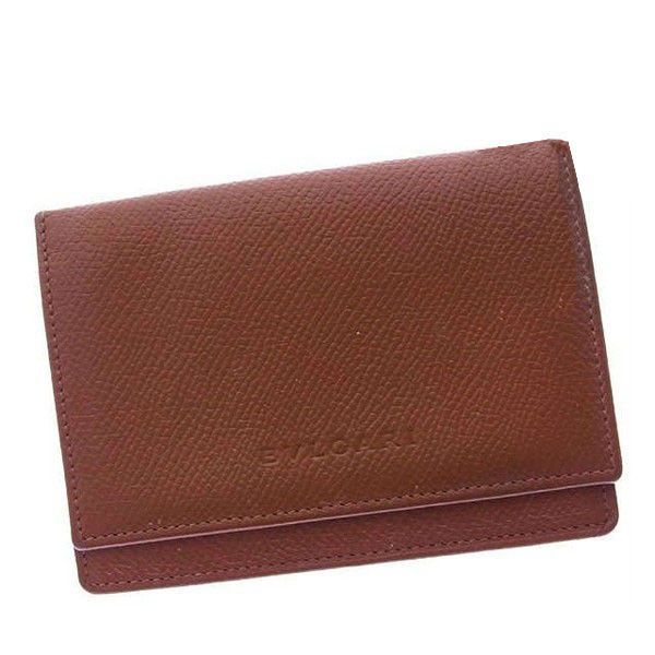 BVLGARI ブルガリ ダークブラウン 名刺入れ カード入れ未使用 ブルガリ カードケース カード 名刺入れ パスケース ロゴ ライト