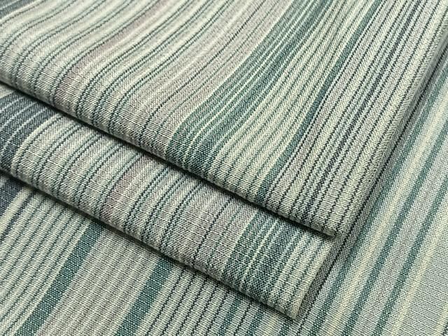 平和屋着物▽お召 単衣 縞 正絹 逸品 AAAV2845fy