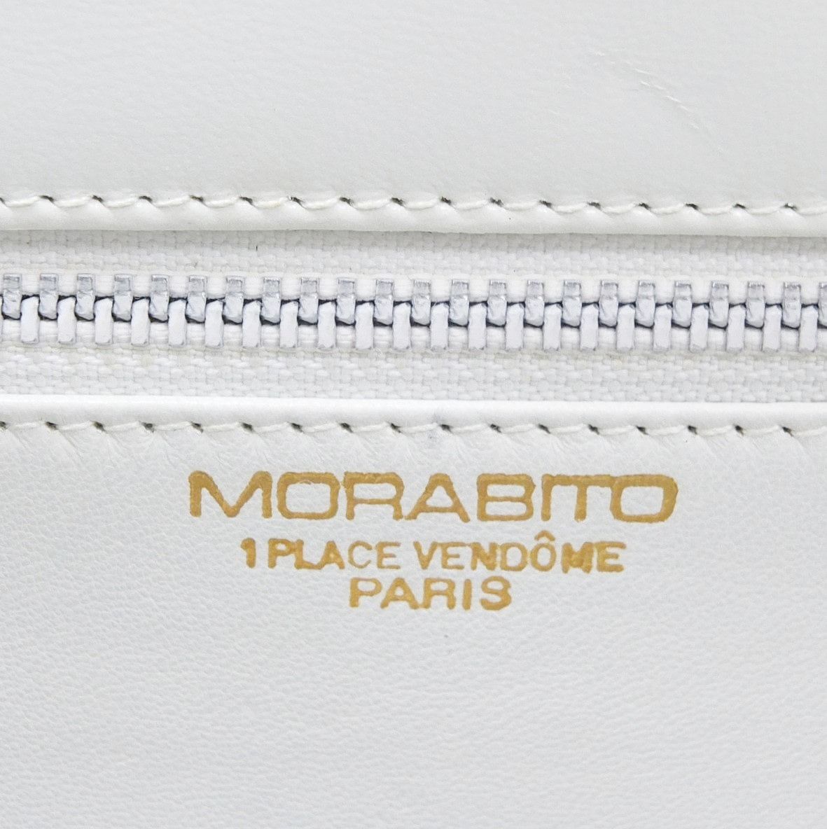 MORABITO モラビト レザー ハンドバッグ ホワイト系 ゴールド金具