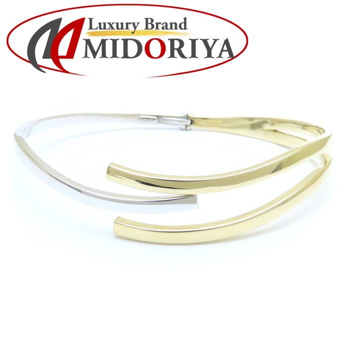 デザイン バングル コンビカラー K18YG イエローゴールドxK18WG  