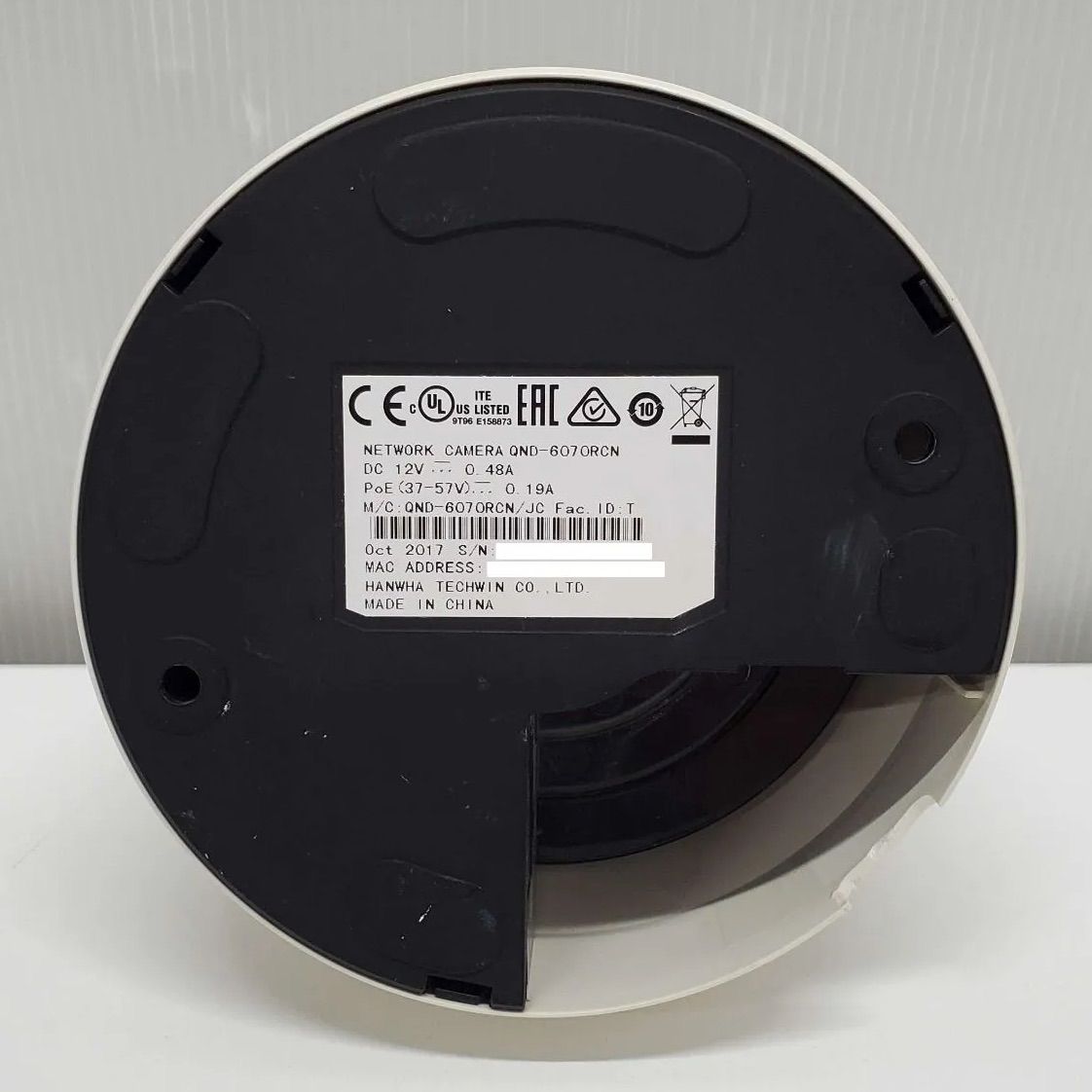 初期化動作 済み品 Samsung POE対応屋内用ドーム型IPカメラ QND-6070RCN 監視カメラ ネットワークカメラ