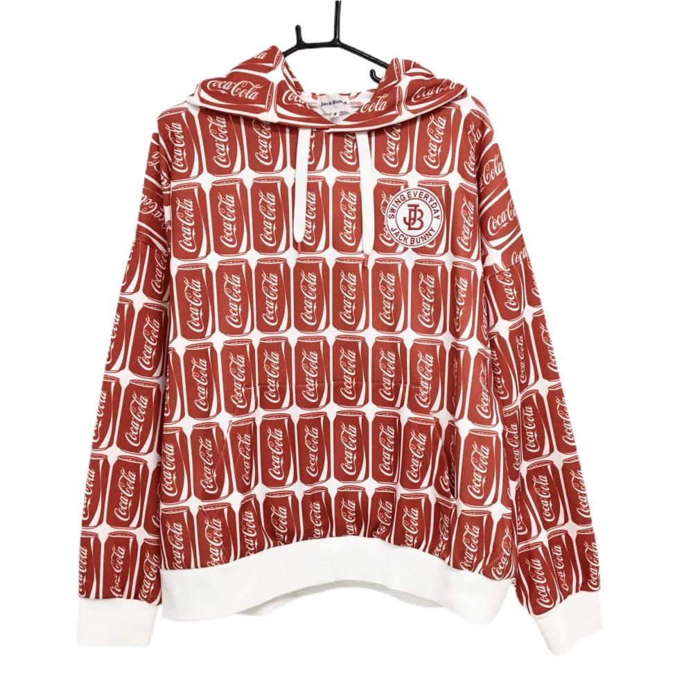超美品】ジャックバニー×コカ・カーラ パーカー レッド×白 総柄
